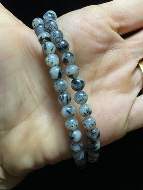 Genuine Black Rutilated Quartz Ball Bead Necklace Unisex Boho Natural